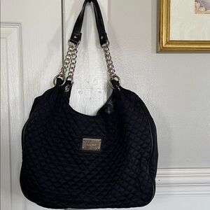 Nine West Quilted Black Shoulder Bag with Chain Straps